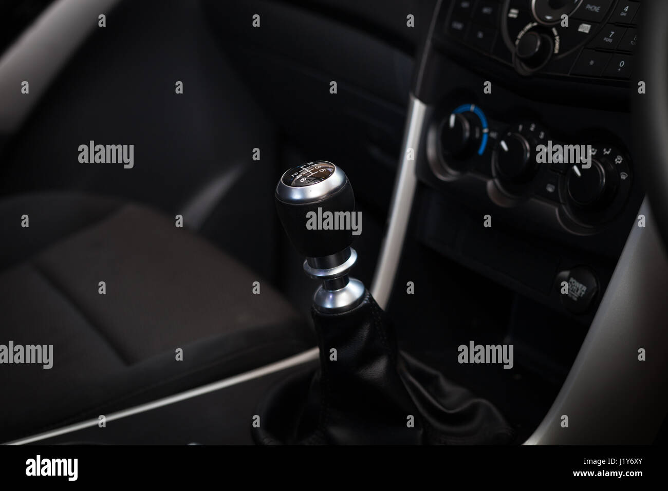 Six speed gear shift in car . Gear transmission Stock Photo Alamy