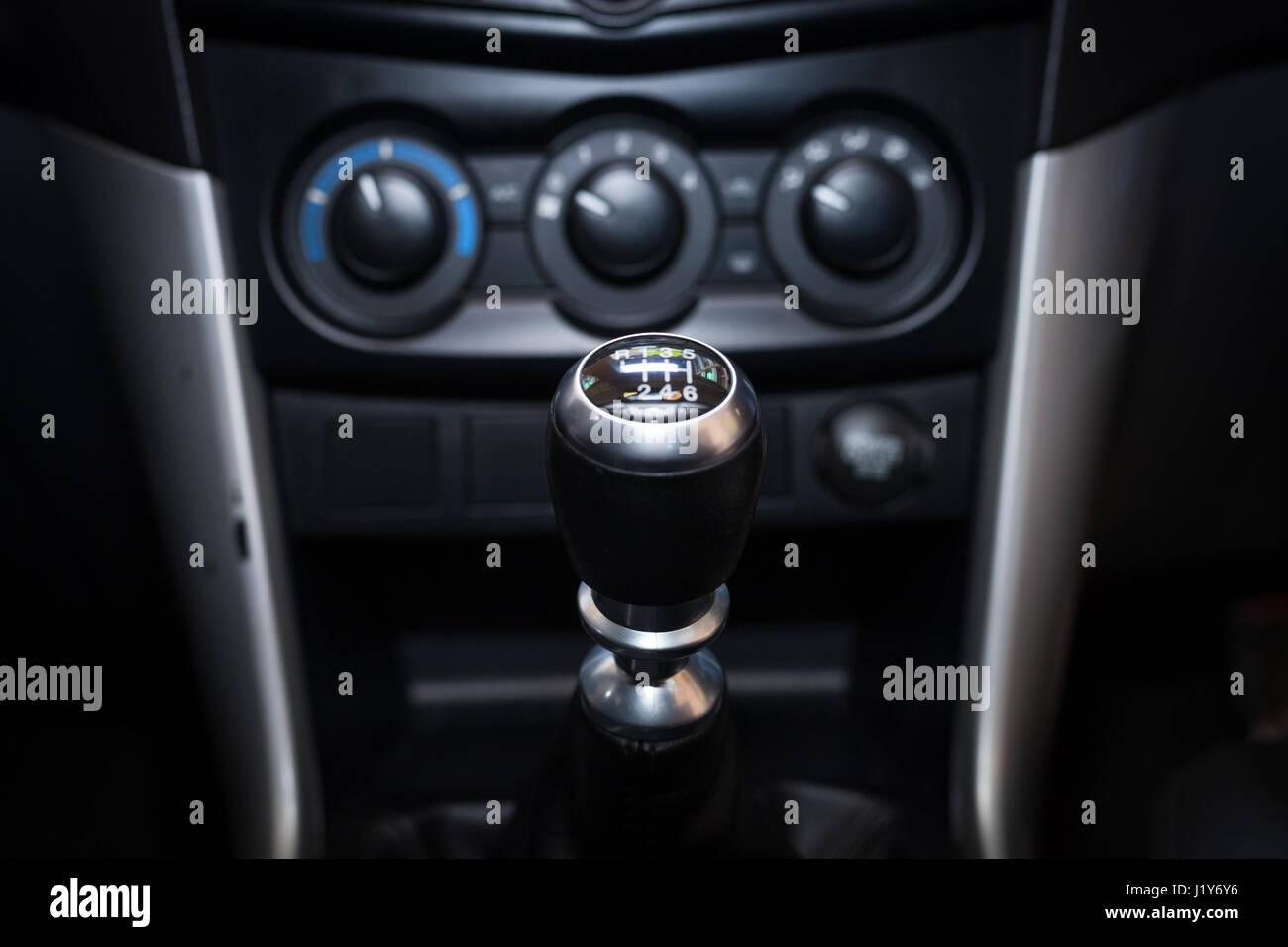 Six speed gear shift in car . Gear transmission Stock Photo Alamy