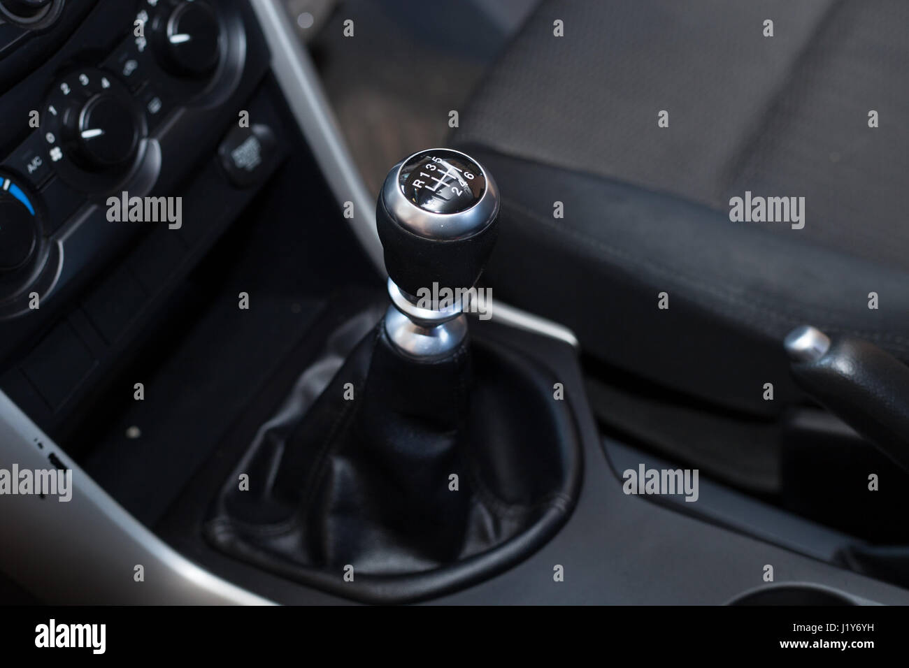Six speed gear shift in car . Gear transmission Stock Photo Alamy
