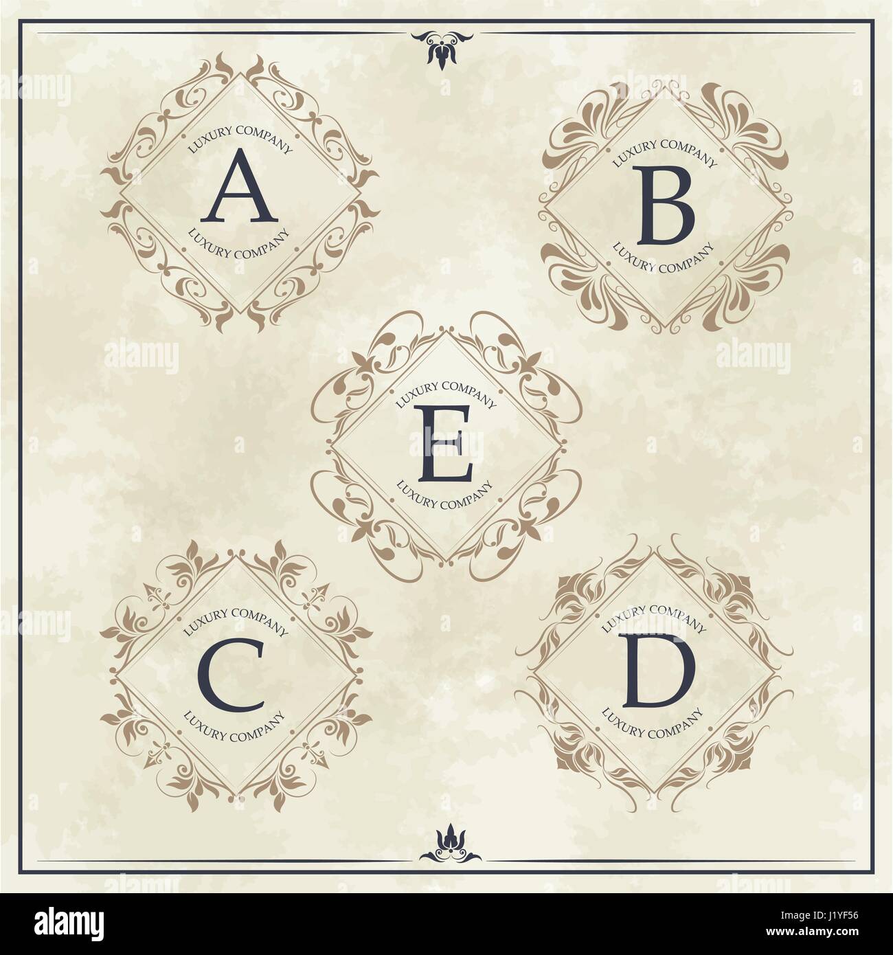 luxury company monogram typographic identity template Stock Vector ...