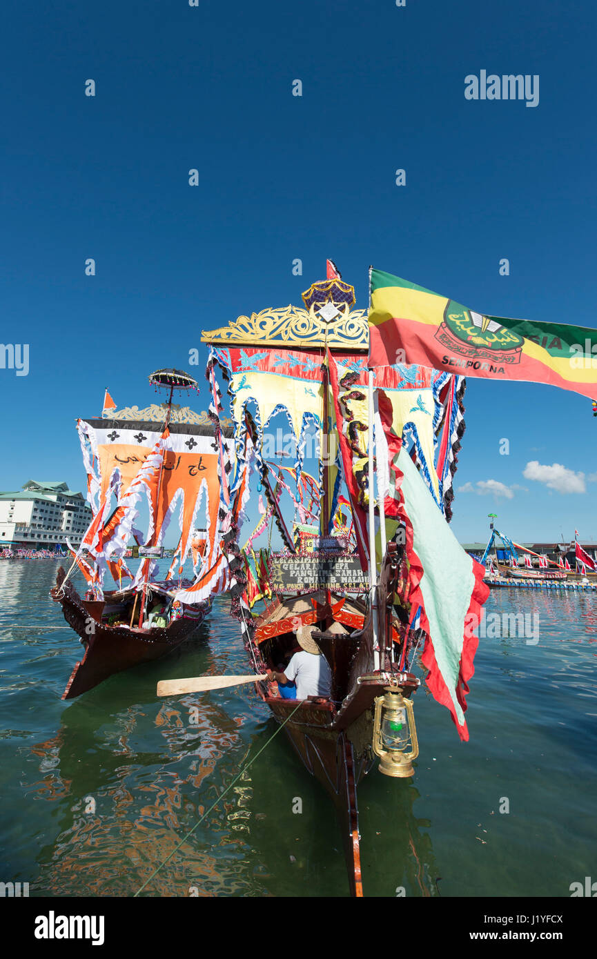 Traditional Bajau's boat called LepaLepa decorated with colorfull