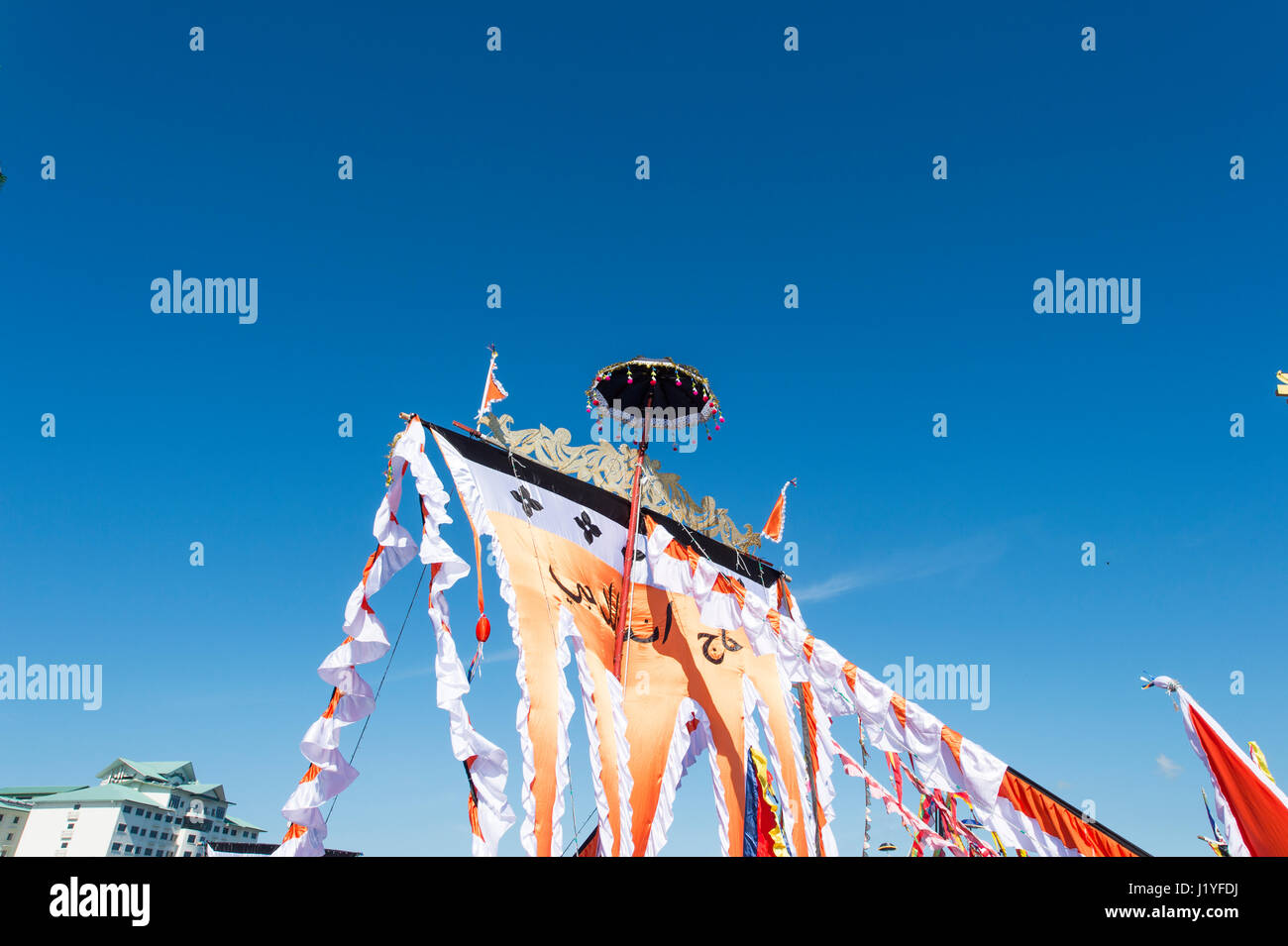 Traditional Bajau's boat called LepaLepa decorated with colorfull