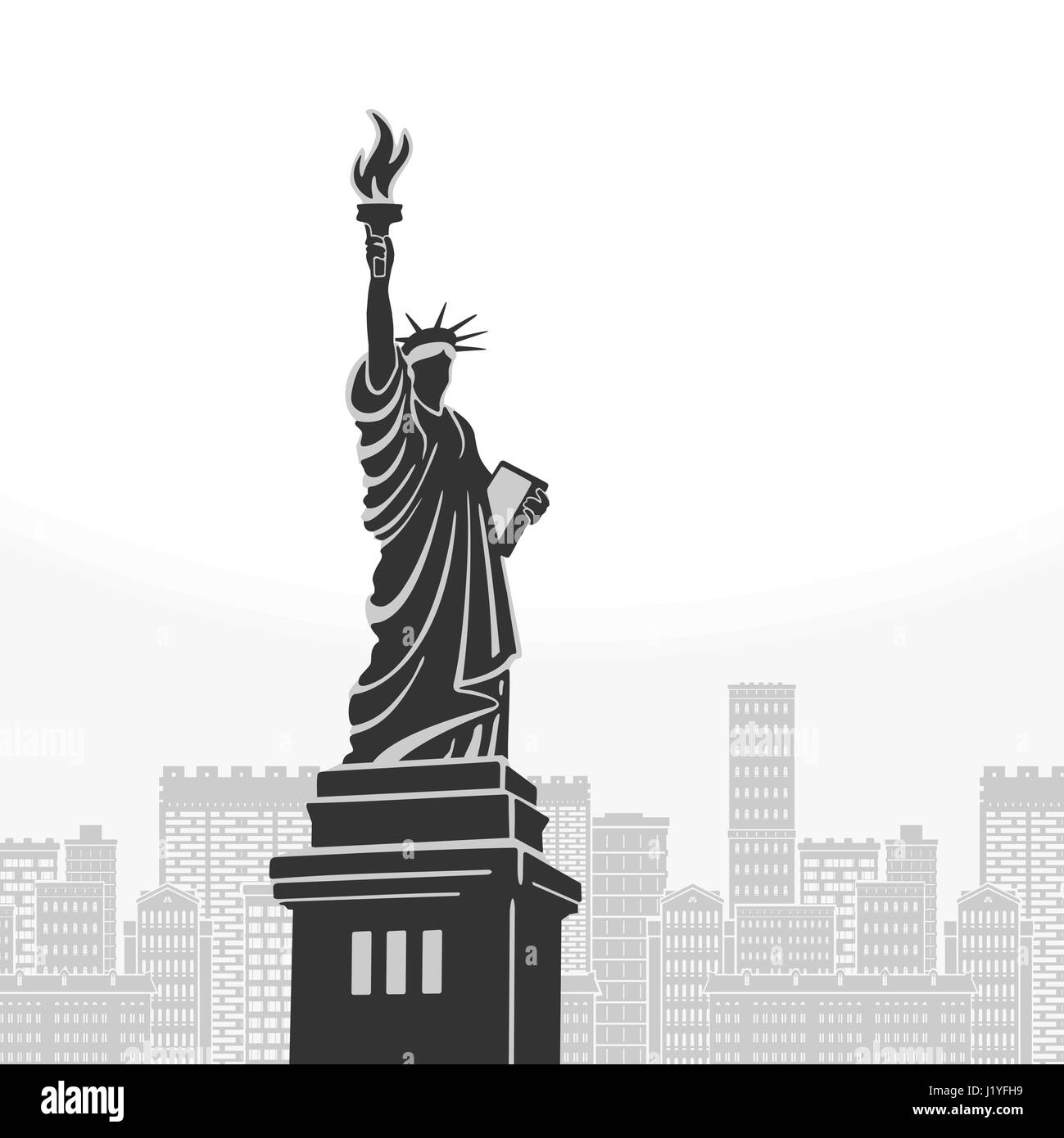 New York Statue of Liberty Symbol Stock Vector