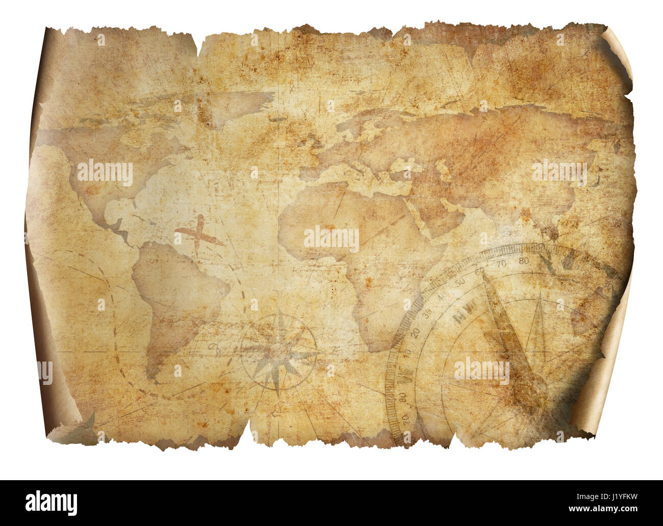 old world map isolated 3d illustration Stock Photo