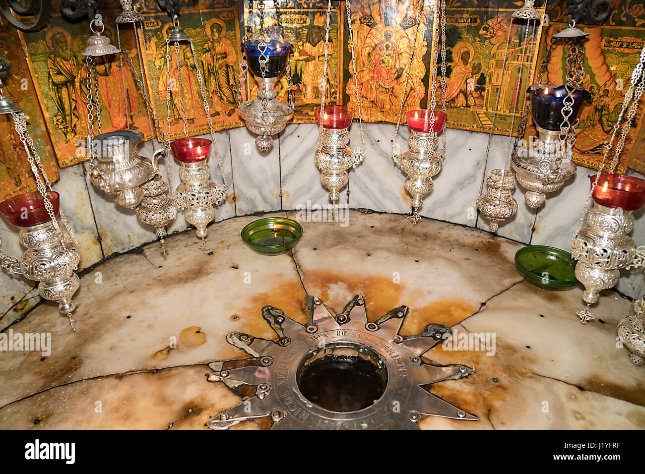 Church of the Nativity, the star that indicates the site where Jesus