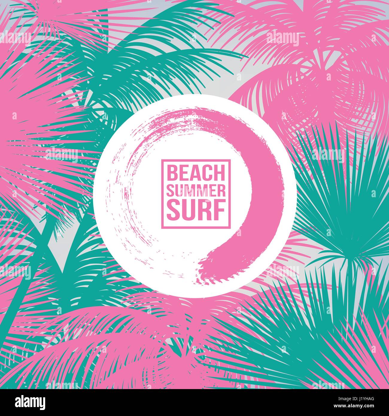 Tropical Background with Palm Tree - Vector Illustration Stock Vector ...