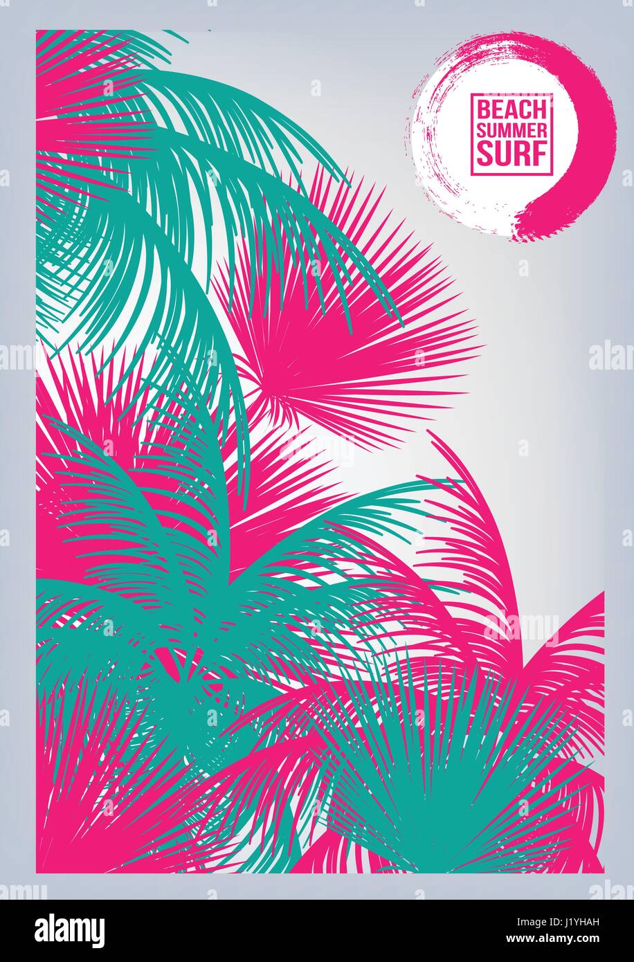 Summer Beach Party Flyer Template - Vector Illustration Stock Vector