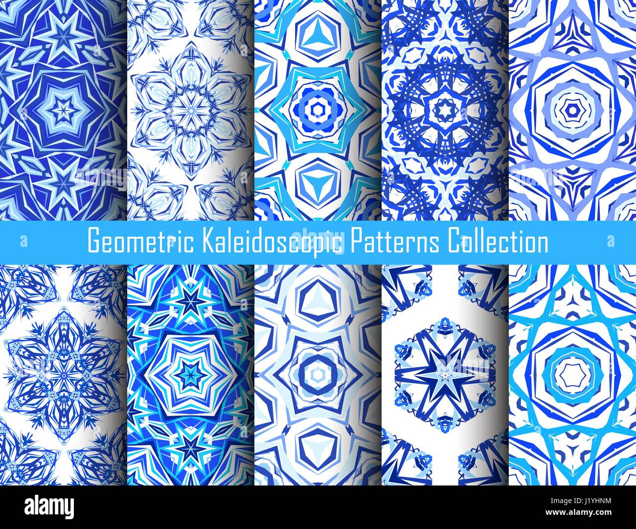Kaleidoscopic Patterns Blue Backgrounds Stock Vector Image & Art Alamy