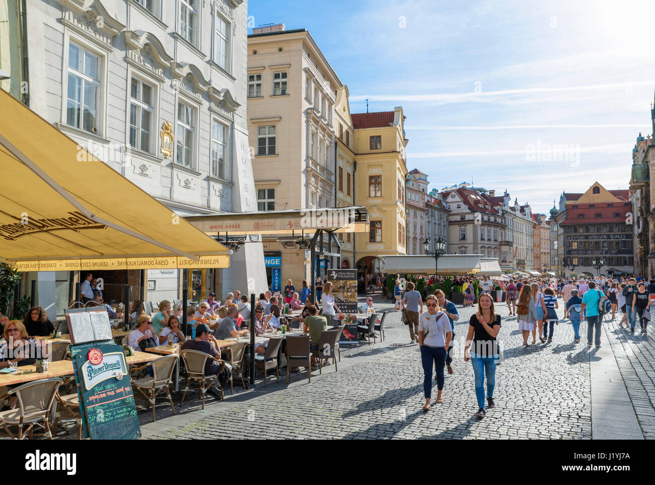 Cafe in the Old Town Square, Stare Mesto, Prague, Czech Republic Stock Photo