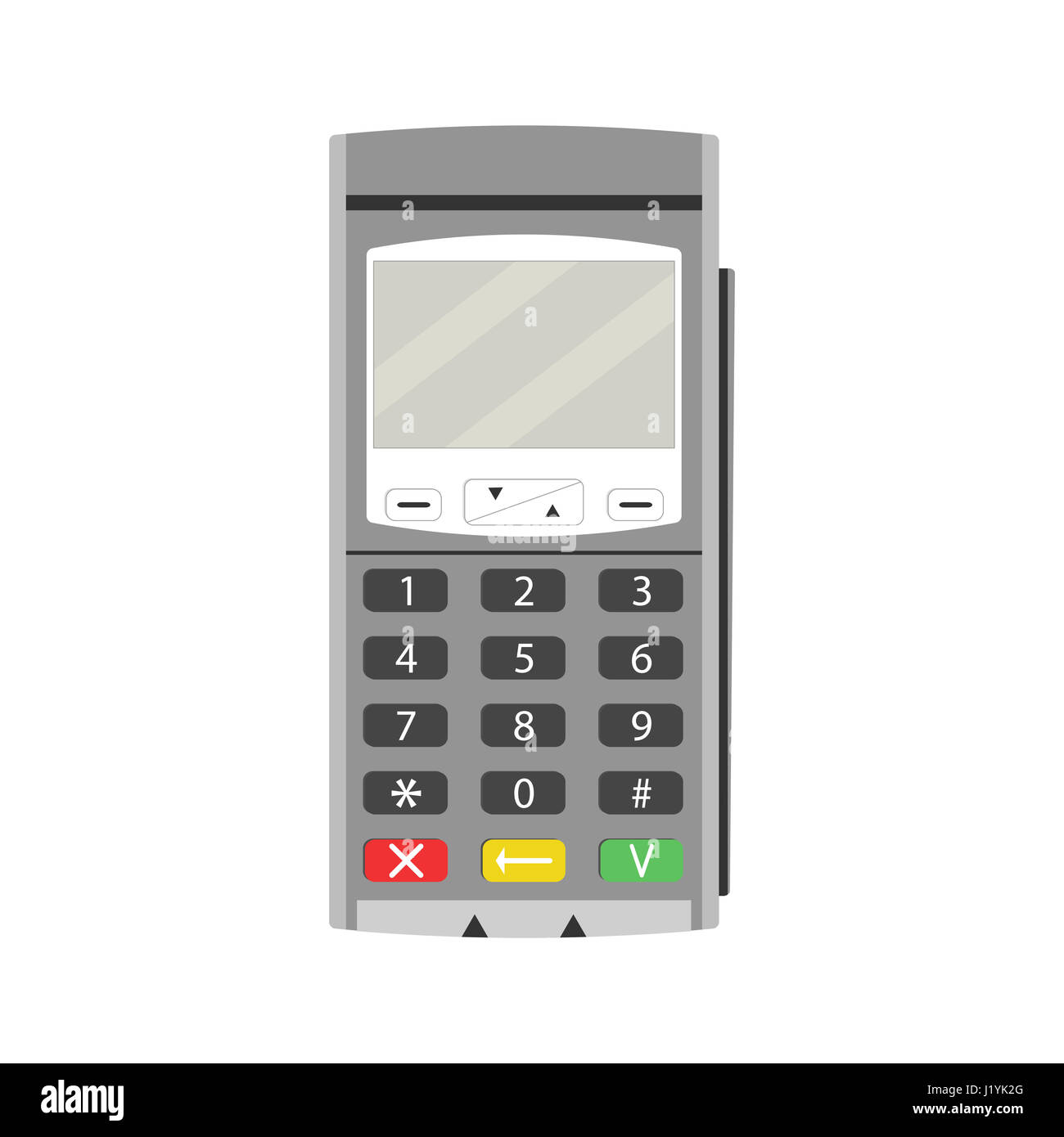 Terminal for payment by card. Payment machine, credit card and pos terminal, vector credit card machine, illustration of card terminal Stock Photo