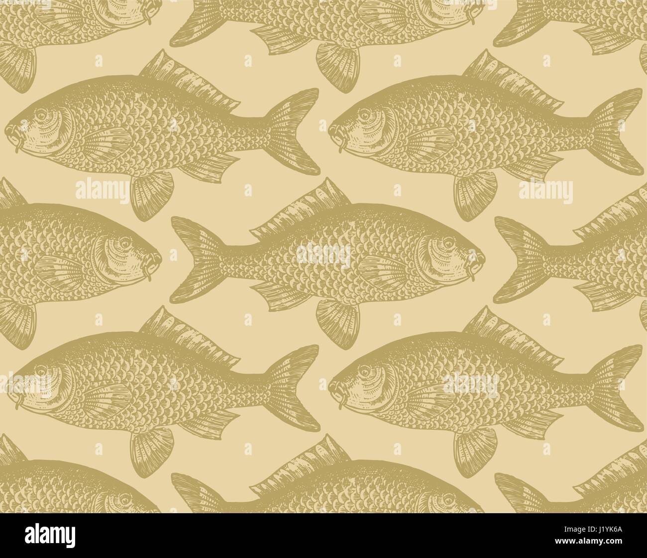 seamless vintage fish pattern (vector Stock Vector Image & Art - Alamy