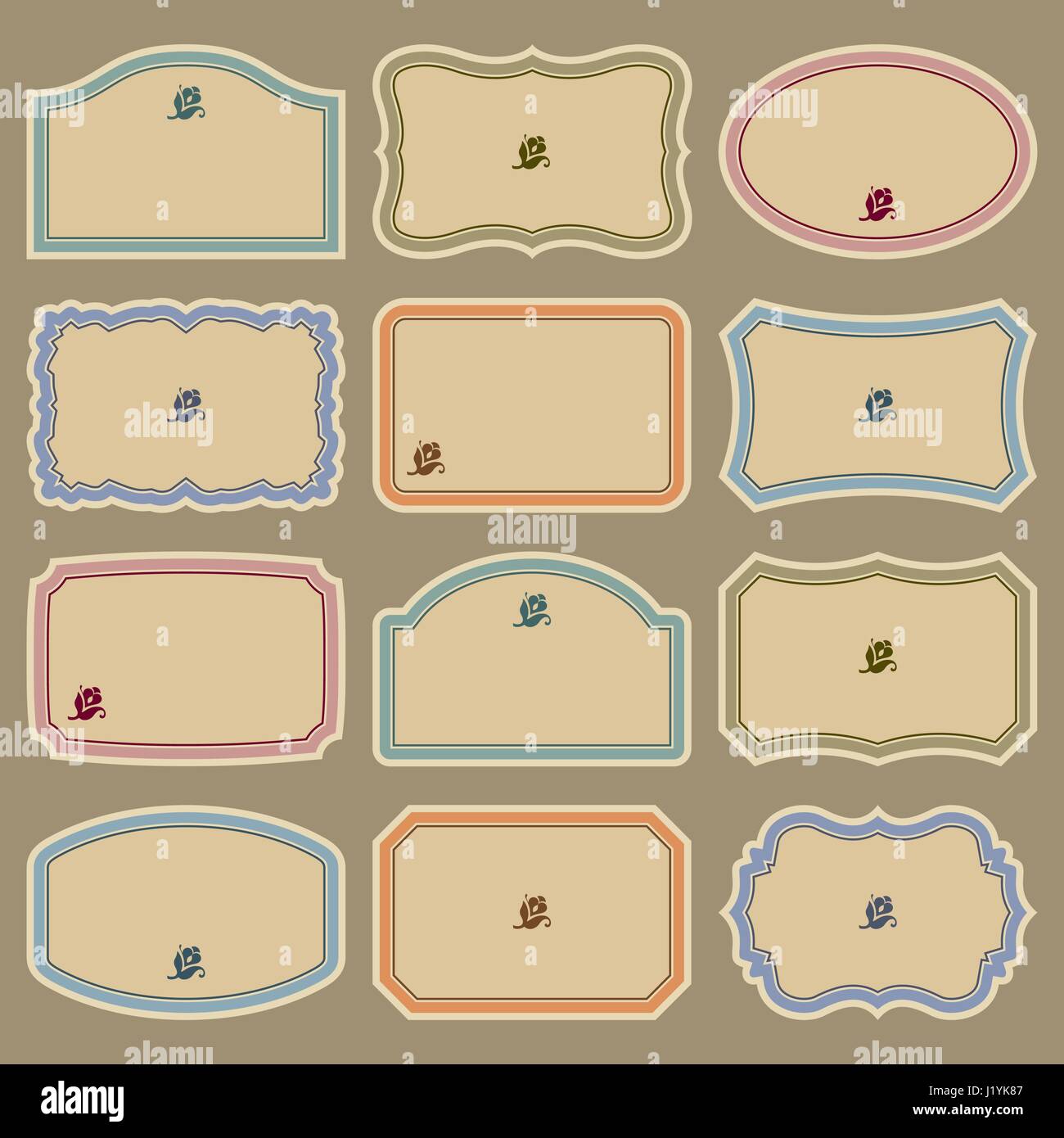 Set of 12 blank vintage labels (vector Stock Vector Image & Art - Alamy