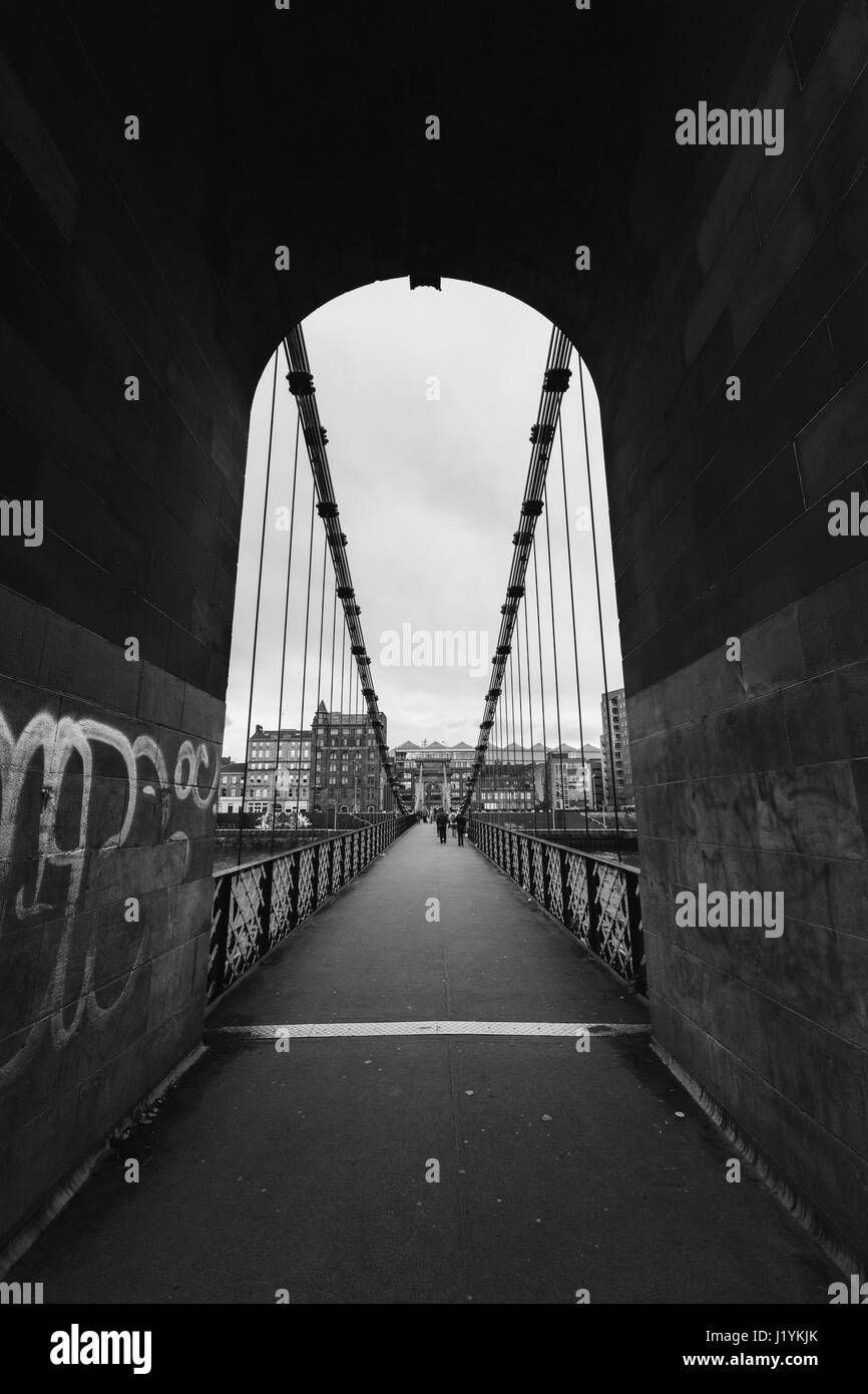 South Portland Street Suspension Bridge, Glasgow. Stock Photo