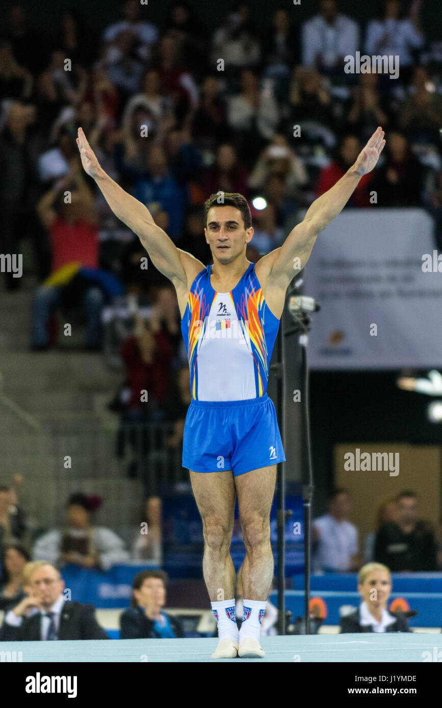 Marian Dragulescu (ROU) performs on the floor during the Men's Apparatus Finals at the European Men's and Women's Artistic Gymnastics Championships in Cluj Napoca, Romania. 22.04.2017 Photo: Catalin Soare/dpa Stock Photo