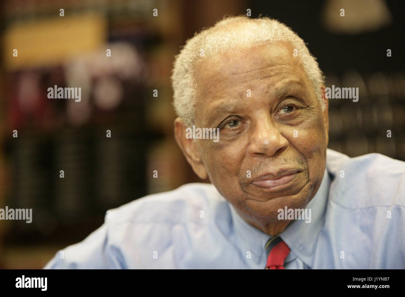 May 13, 2010 - Michigan, Michigan, U.S. - Judge Damon J. Keith (Senior Judge, U.S. Court of Appeals for the Sixth Circuit Court) is photographed in his office in the Federal courthouse in Detroit on Thursday, May 13, 2010..(Info from request: We're having a sit-down interview with Judge Damon Keith to talk about next week's ceremony that will kick off the building of the Damon J. Keith Center for Civil Rights at Wayne State University.).PATRICIA BECK/Staff Photographer (Credit Image: © Detroit Free Press via ZUMA Wire) Stock Photo