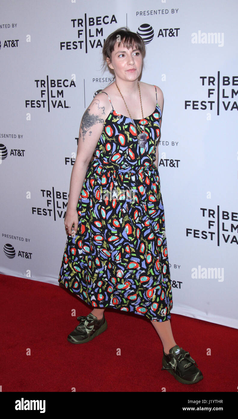 NEW YORK, NY April 22, 2017 Lena Dunham, attend 2017 Tribeca Film Festival premiere of My Art at Cinepolis Chelsea in New York April 22, 2017. Credit:RW/MediaPunch Stock Photo