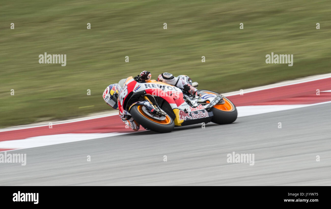 Austin, Texas, USA. 22nd Apr, 2017. Repsol Honda Team Rider # 93 ''MARC MARQUEZ'' coming down turn 2. Credit: Hoss Mcbain/ZUMA Wire/Alamy Live News Stock Photo