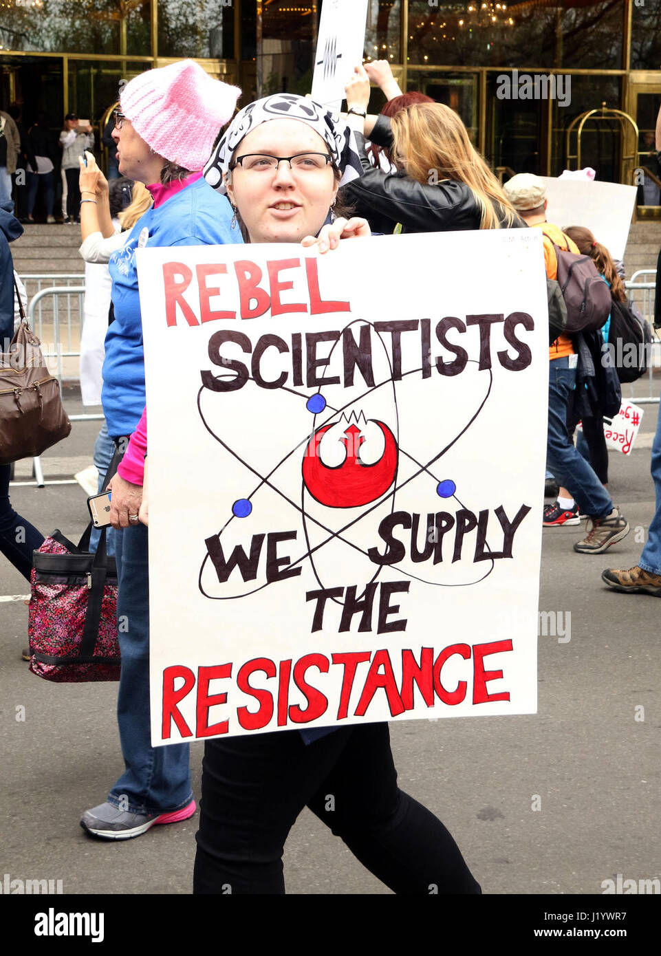 Science Activism New York, New York, USA. 22nd Apr, 2017. An activist holds a sign ...