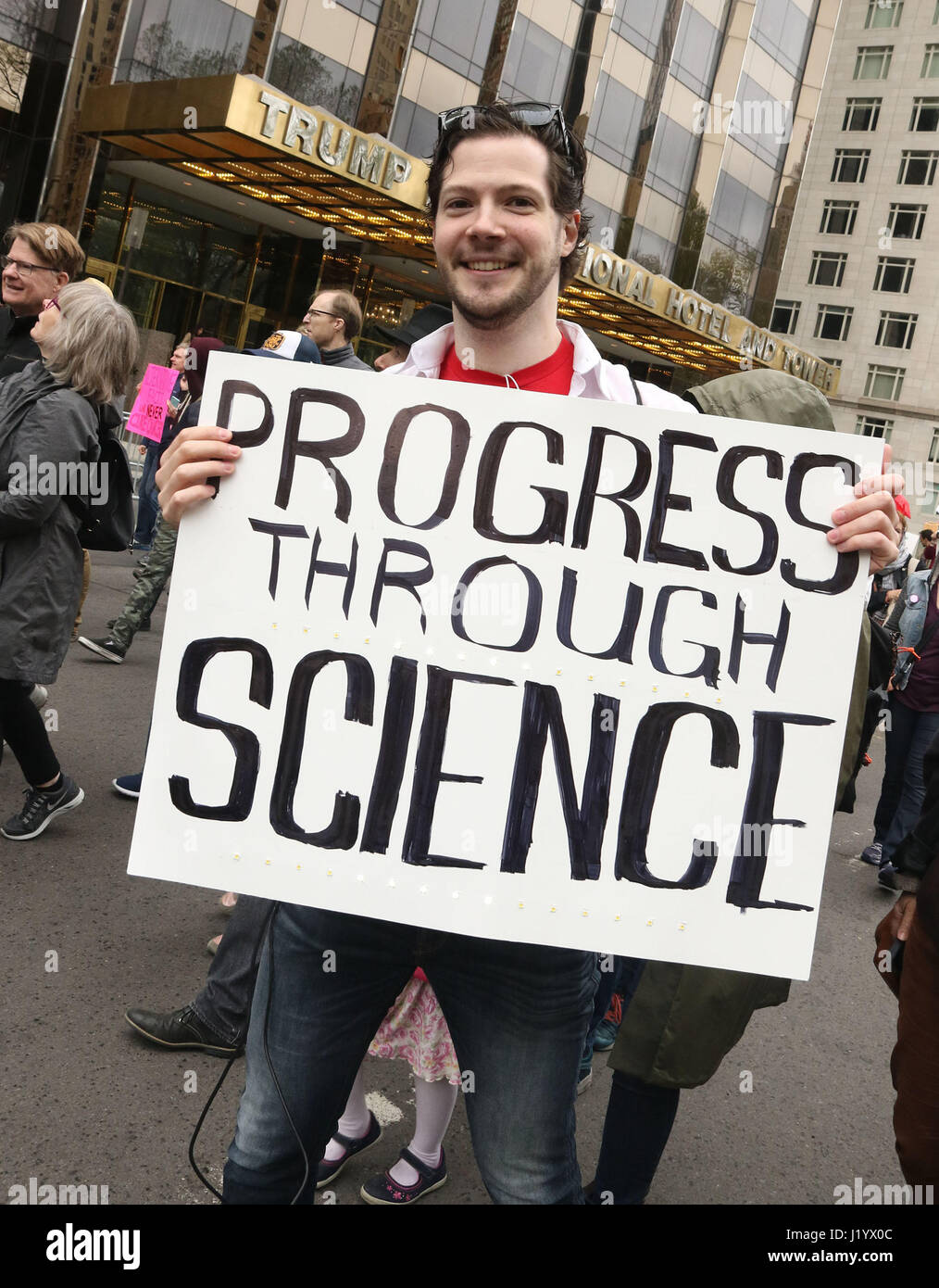 Science Activism New York, New York, USA. 22nd Apr, 2017. An activist holds a sign ...