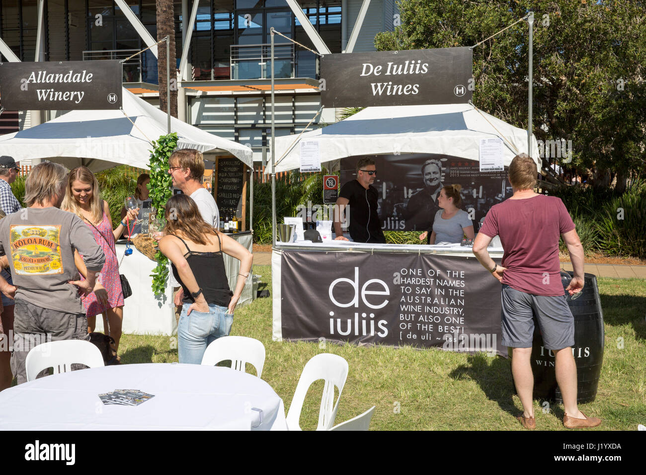 Sydney, Australia. 23rd April, 2017. Sunday 23rd April 2017. The sights and sounds of the Hunter Valley wine growers arrive in Avalon on Sydney's northern beaches for a food and wine festival event. Sydney,Australia Credit: martin berry/Alamy Live News Stock Photo