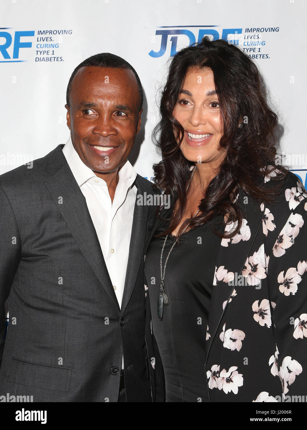 Beverly Hills, Ca. 22nd Apr, 2017. Sugar Ray Leonard, Bernadette Robi