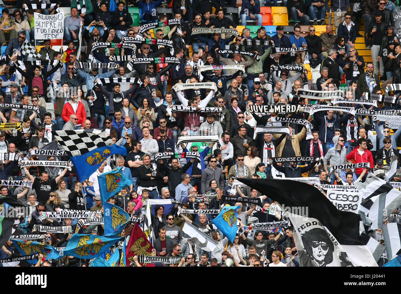 Udine Italy 23rd Apr 2017 Udinese S Fans During The Serie A Stock Photo Alamy