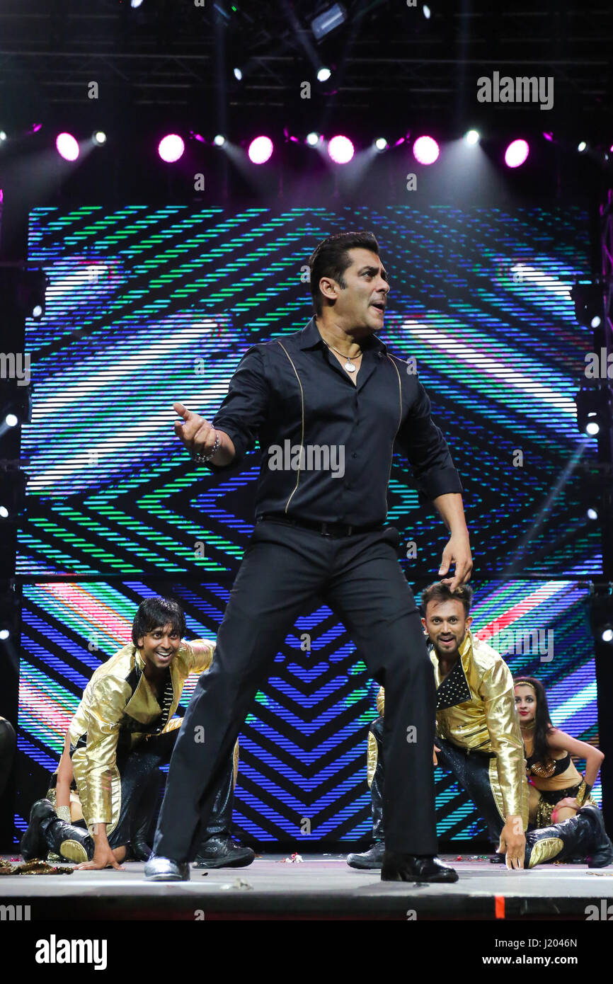 Sydney NSW Australia. 22nd Apr 2017. Bollywood Superstar Salman Khan performing at the Da Bangg Tour at the Qudos Bank Arena Credit Christopher Khoury Australian Press ZUMA Wire Alamy Live News Stock ...