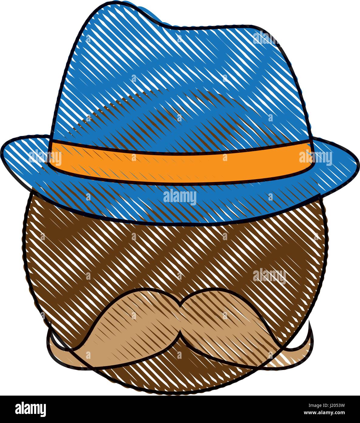 man with mustache and hat Stock Vector Image & Art - Alamy
