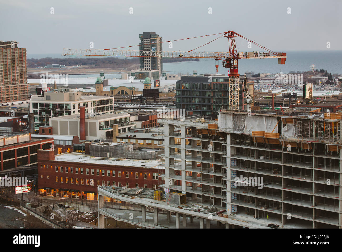 Construction crane Toronto real estate market Stock Photo