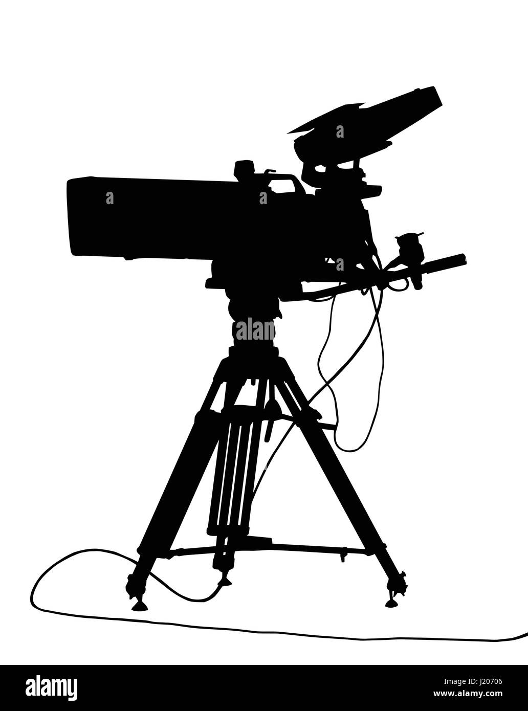 Silhouetted Isolation of a Modern TV Camera Stock Vector