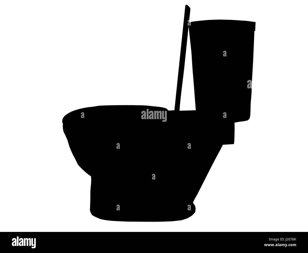 Silhouette of side view of a modern toilet Stock Vector