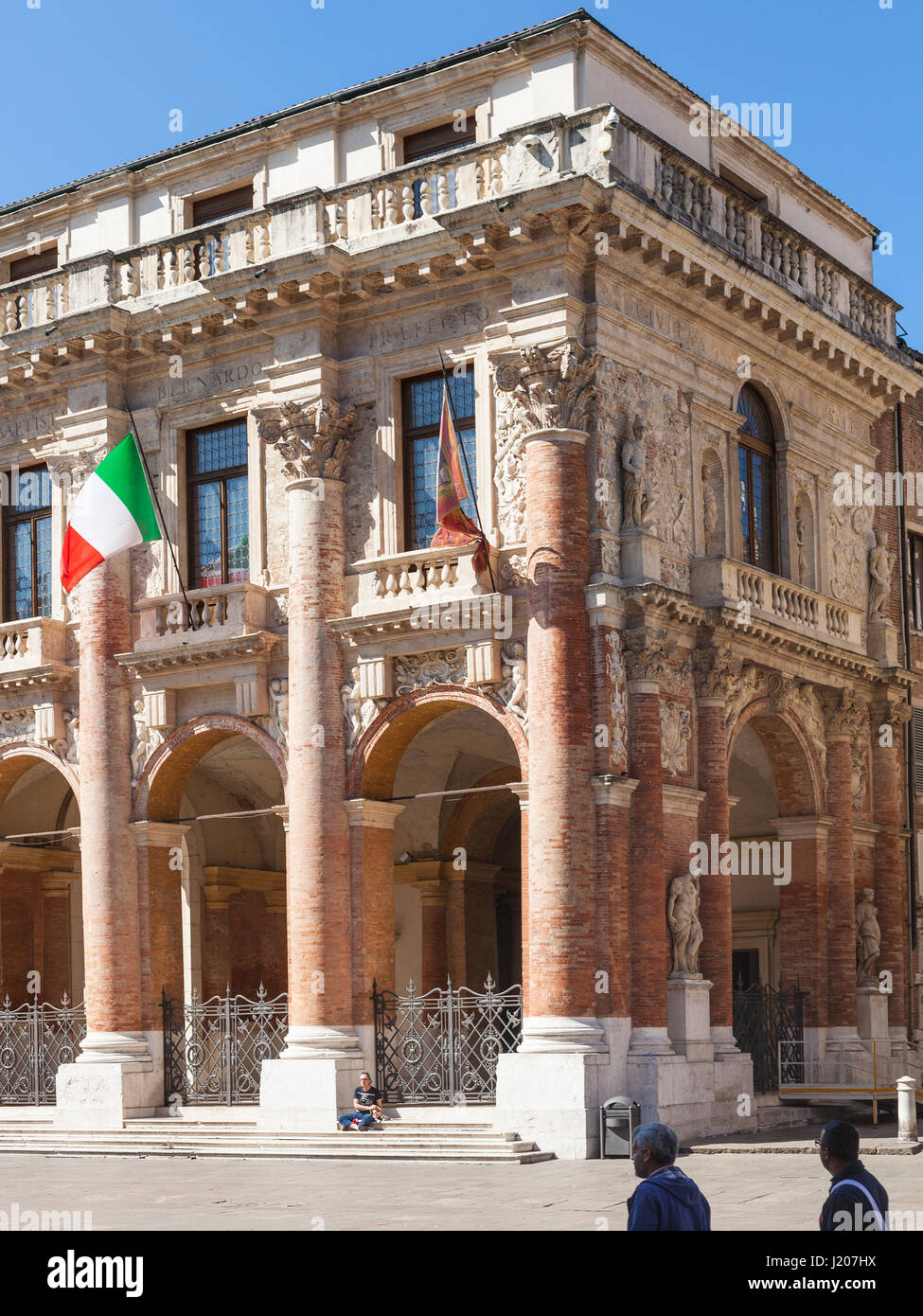 VICENZA, ITALY - MARCH 28, 2017: view of palazzo Palazzo del Capitaniato on Piazza dei Signori in Vicenza city. The palace was designed by Andrea Pall Stock Photo