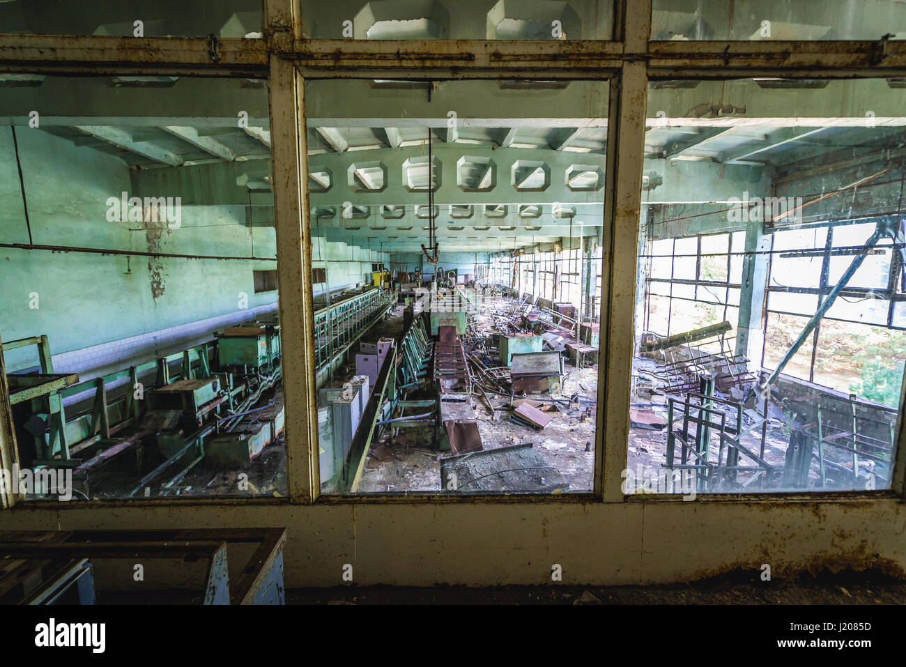 Inside the lacquering hall of abandoned Jupiter Factory in Pripyat ...
