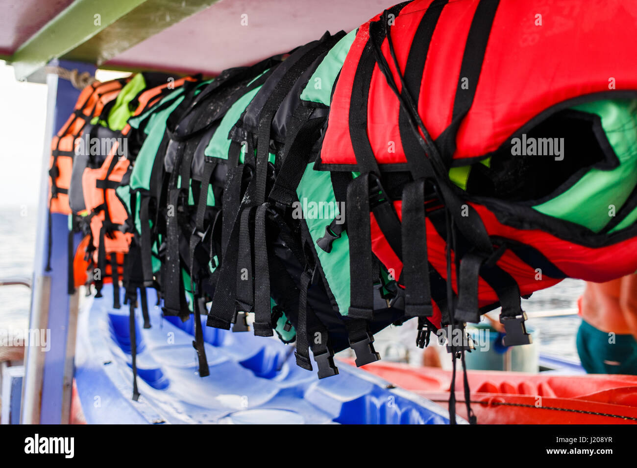 Lifejackets Hanging On Sea Boat Stock Photo Alamy kids-don-t-float-and-otters-do-not-need-life-jackets-john-felix