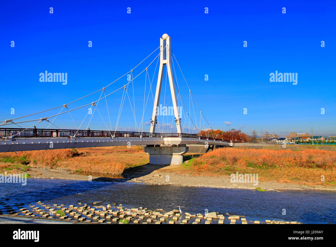 Fureai-bashi Bridge on River Asakawa Hino Tokyo Japan Stock Photo - Alamy