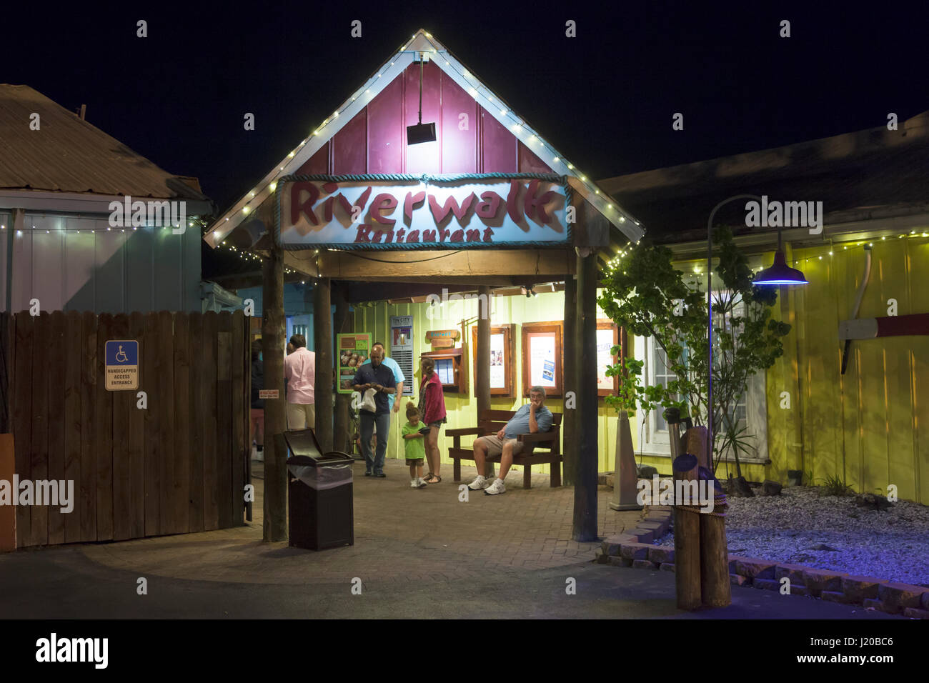 Naples, Fl, USA March 21, 2017 Riverwalk restaurant in Tin City