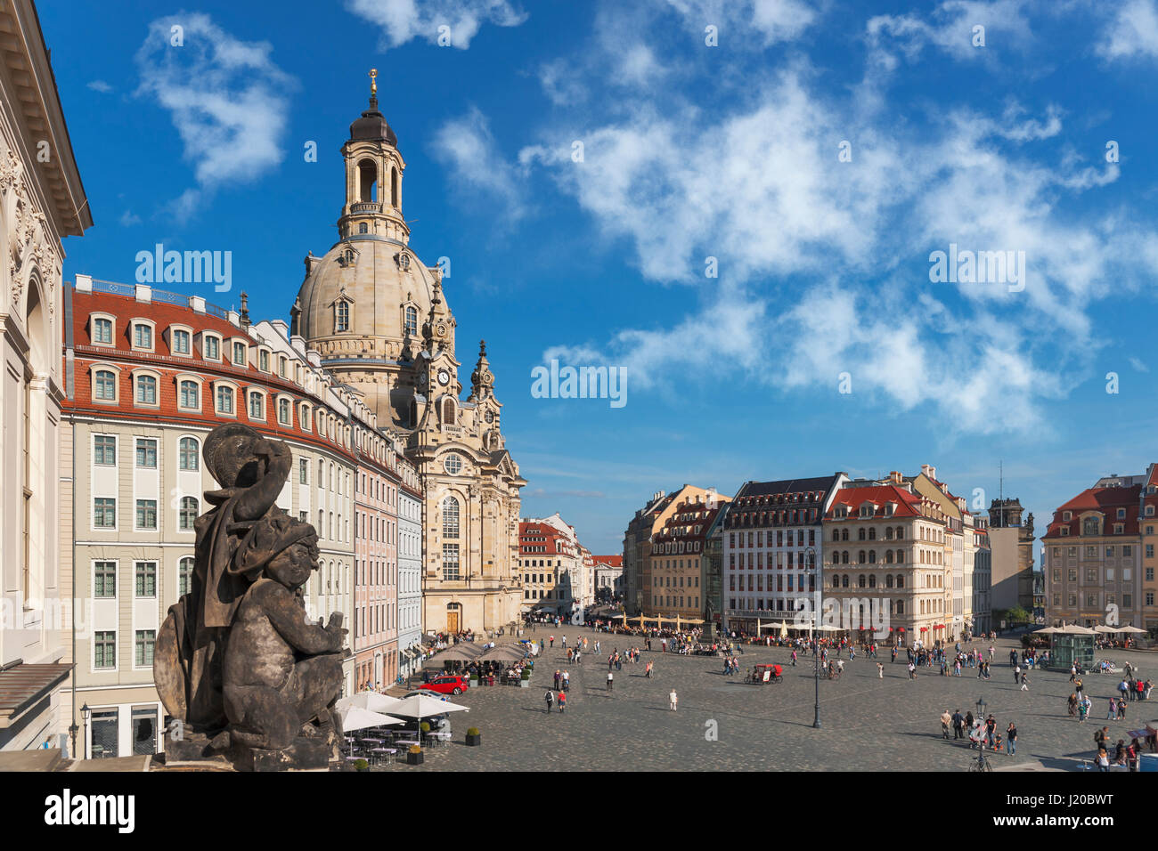 The Frauenkirche is an Evangelical Lutheran church of the Baroque and the monumental building of the Dresden Neumark, Dresden, Saxony, Germany, Europe Stock Photo
