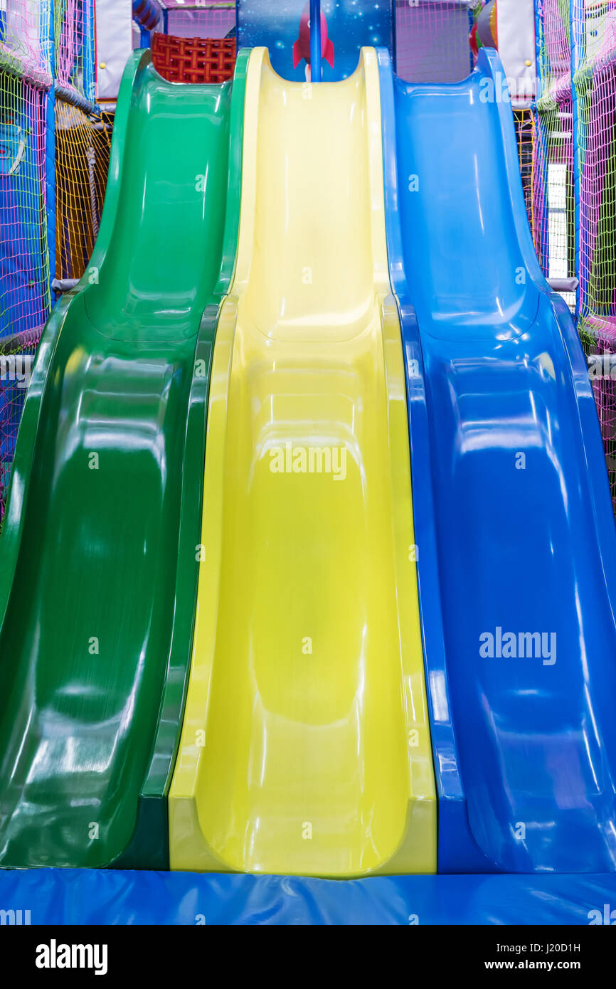 Plastic slides in the entertainment center Stock Photo