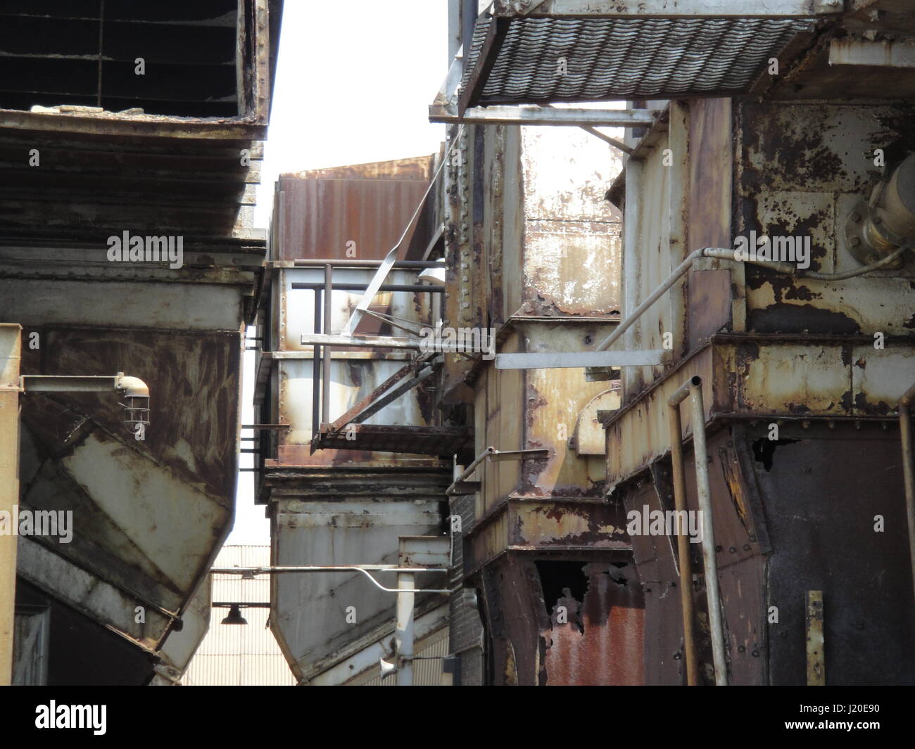 Abandoned Steel Mill Exterior Stock Photo