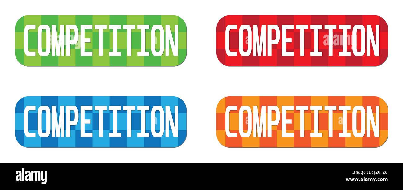 COMPETITION text, on rectangle, zig zag pattern stamp sign, in color ...