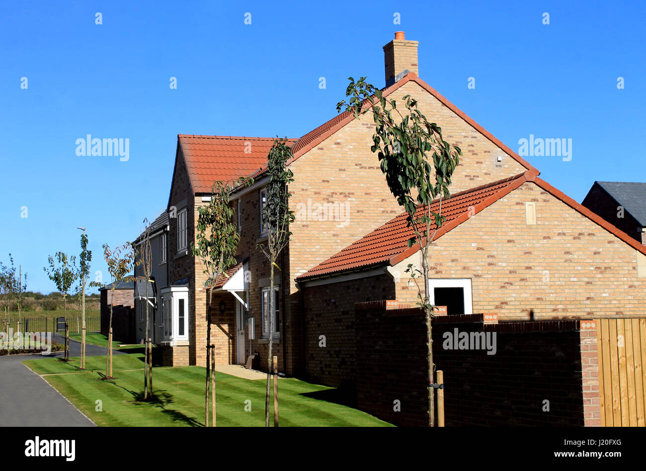 EASTFIELD, SCARBOROUGH, NORTH YORKSHIRE, ENGLAND - 10th of October 2016: New build housing estate pictureed in Scarborough on 10th October 2016. Exter Stock Photo
