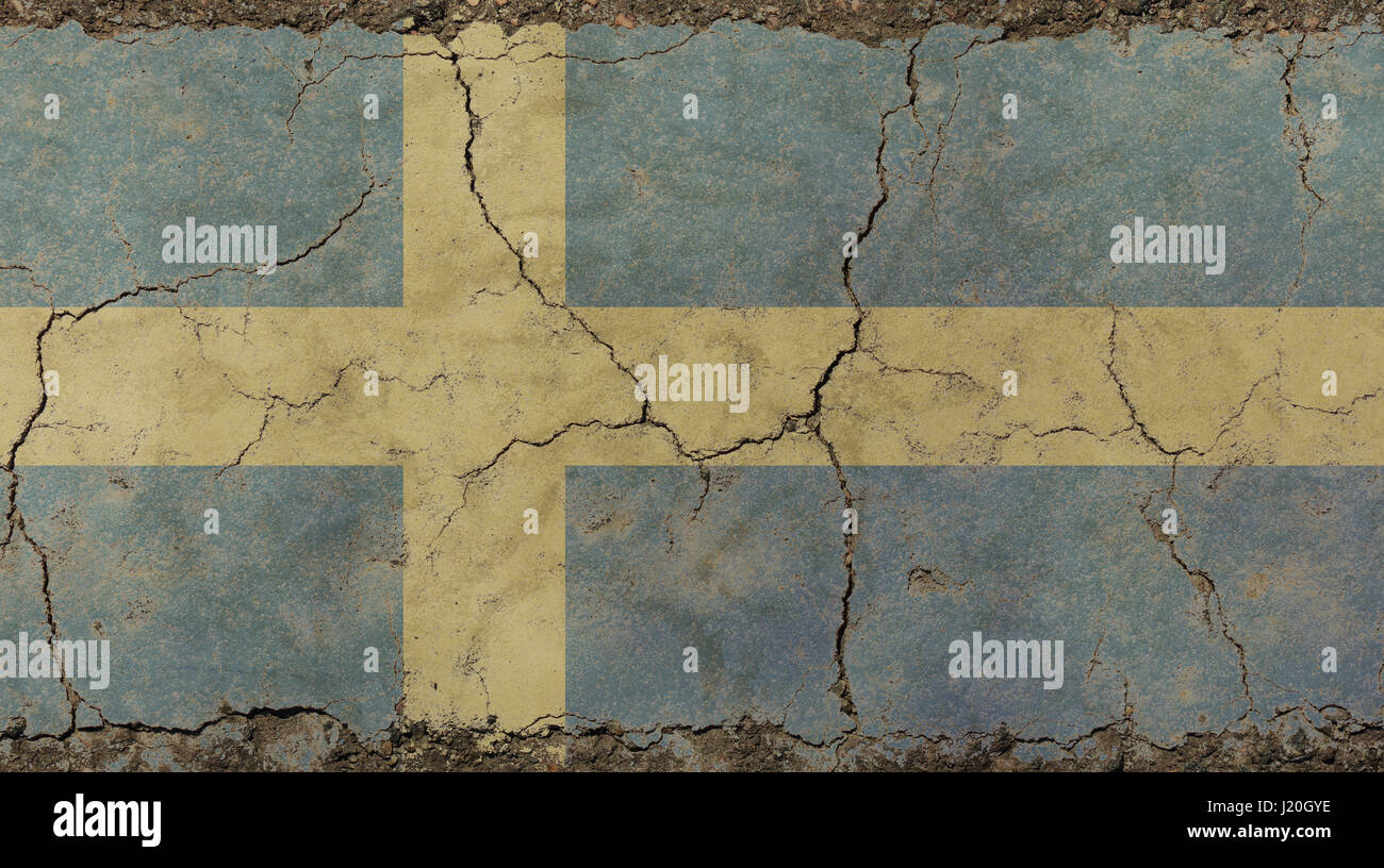 Old grunge vintage dirty faded shabby distressed Swedish (Kingdom of