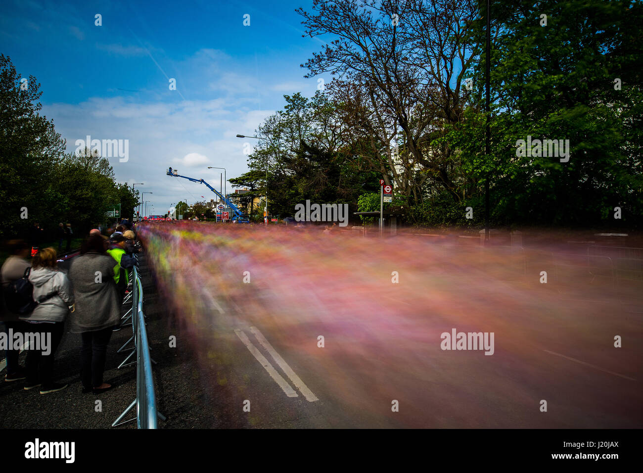 Runners during the early stages of the Virgin Money London Marathon, London. PRESS ASSOCIATION. Picture date: Sunday April 23, 2017. See PA story ATHLETICS Marathon. Photo credit should read: Steven Paston/PA Wire Stock Photo