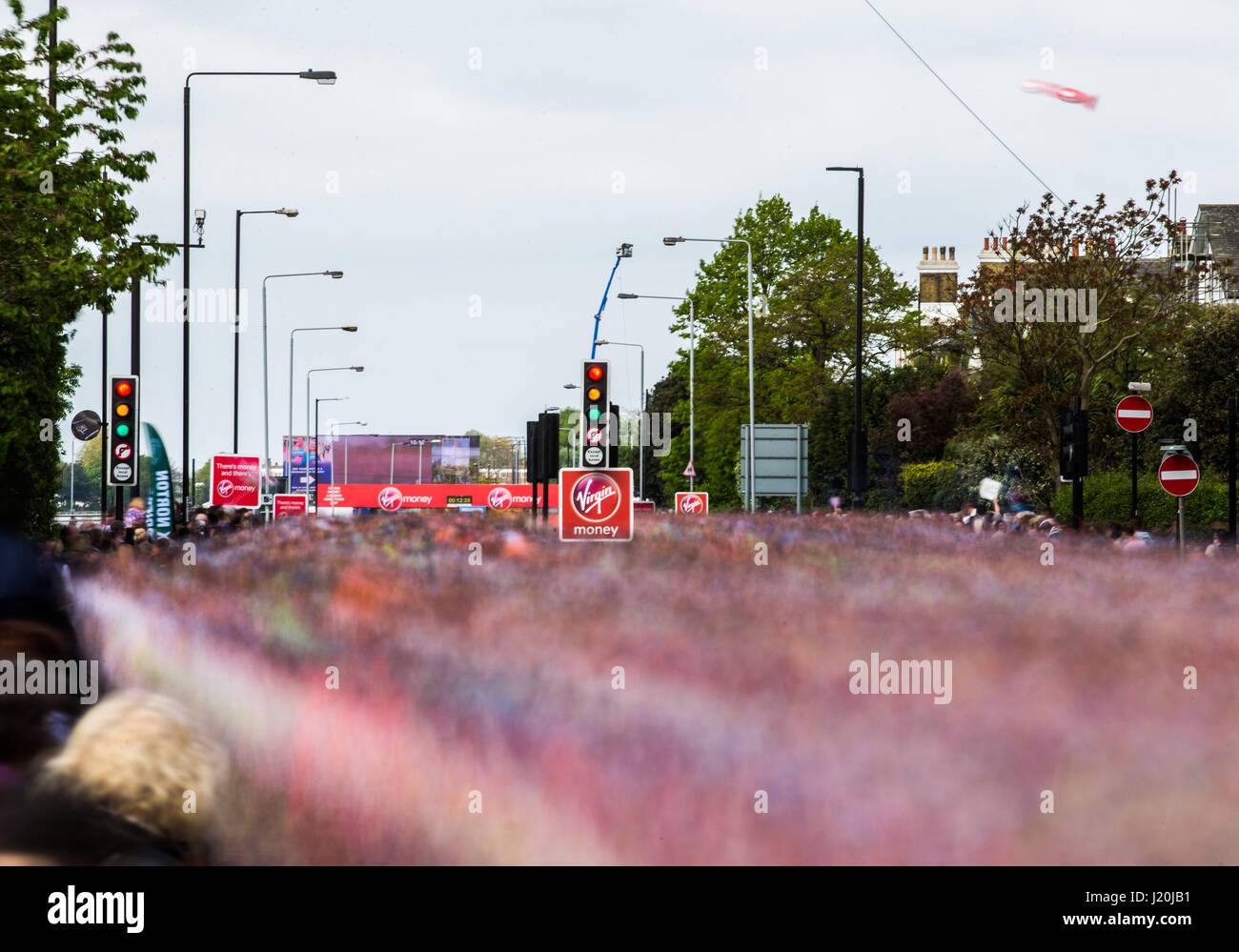 Runners during the early stages of the Virgin Money London Marathon, London. PRESS ASSOCIATION. Picture date: Sunday April 23, 2017. See PA story ATHLETICS Marathon. Photo credit should read: Steven Paston/PA Wire Stock Photo