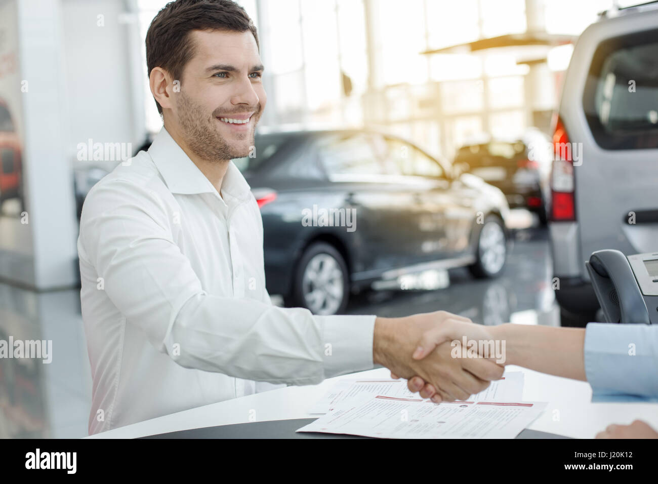 Young People in a Car Rental Service Transportation Concept Stock Photo ...