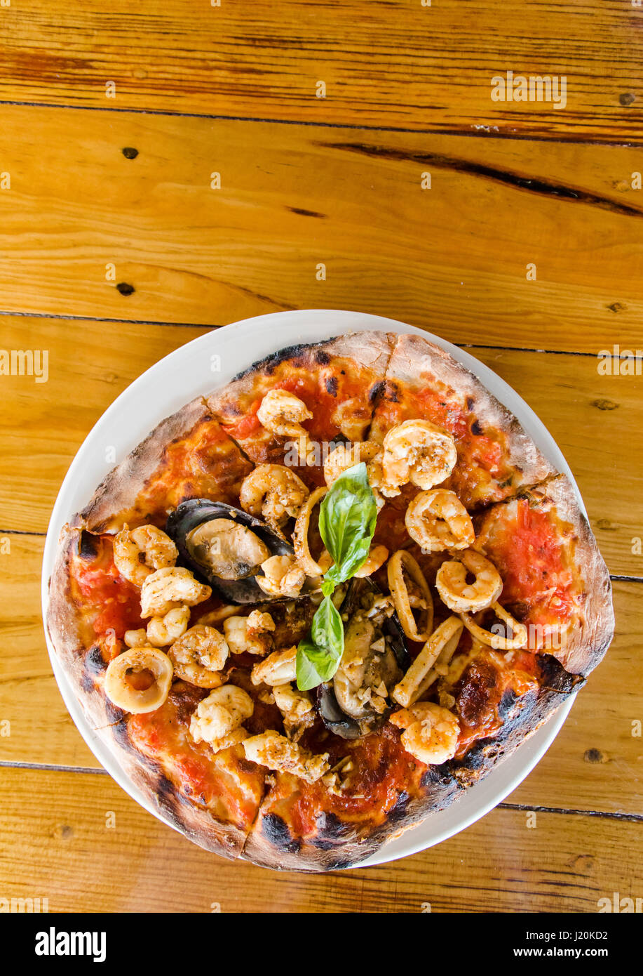 Seafood Pizza Stock Photo Alamy