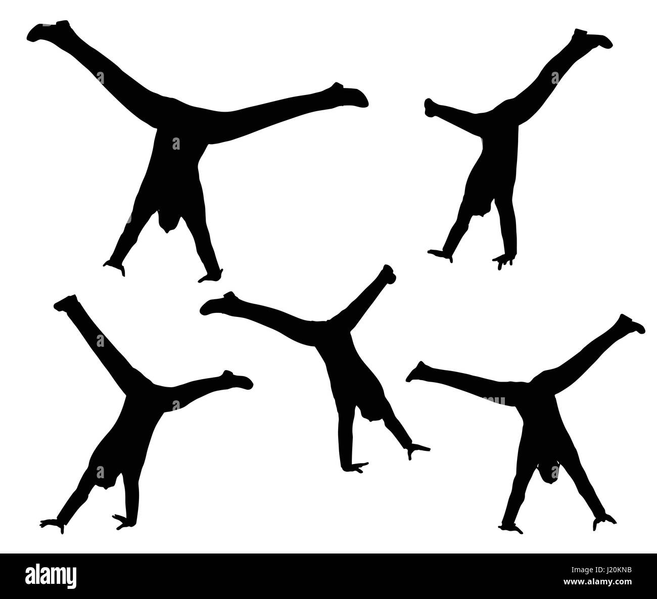 Gymnastics Silhouette Cartwheel