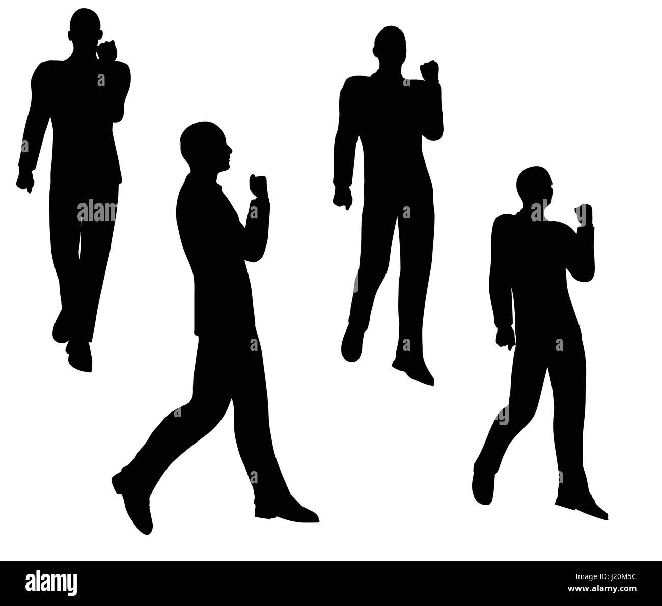 EPS 10 vector illustration of businessman walking on white background ...