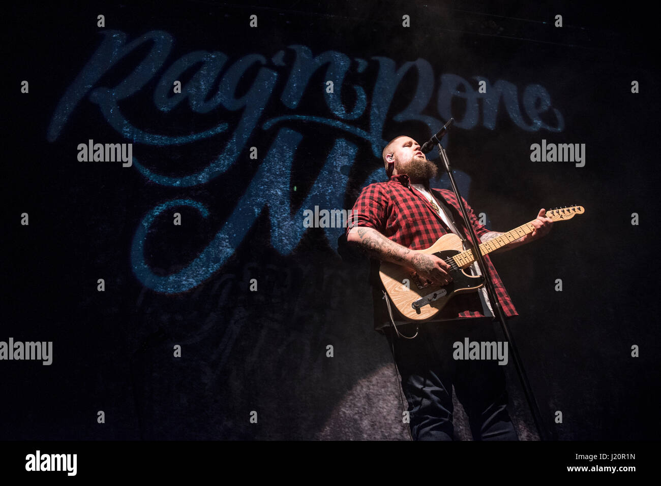 Manchester UK. 22nd April 2017. Rag N Bone Man performs at The Manchester Academy, Manchester UK on his headline sold out UK tour 2017, Manchester 22. Stock Photo