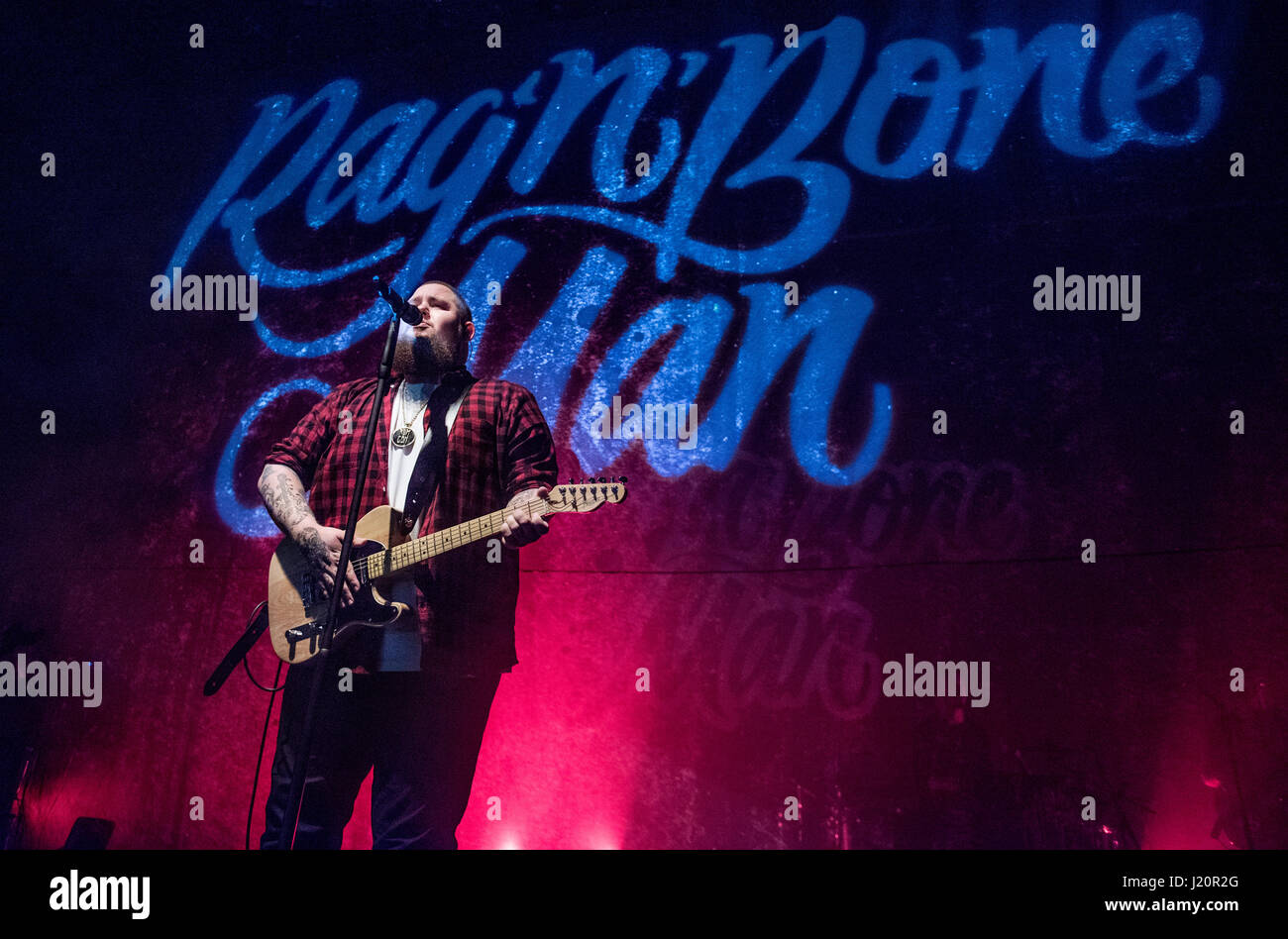Manchester UK. 22nd April 2017. Rag N Bone Man performs at The Manchester Academy, Manchester UK on his headline sold out UK tour 2017, Manchester 22. Stock Photo